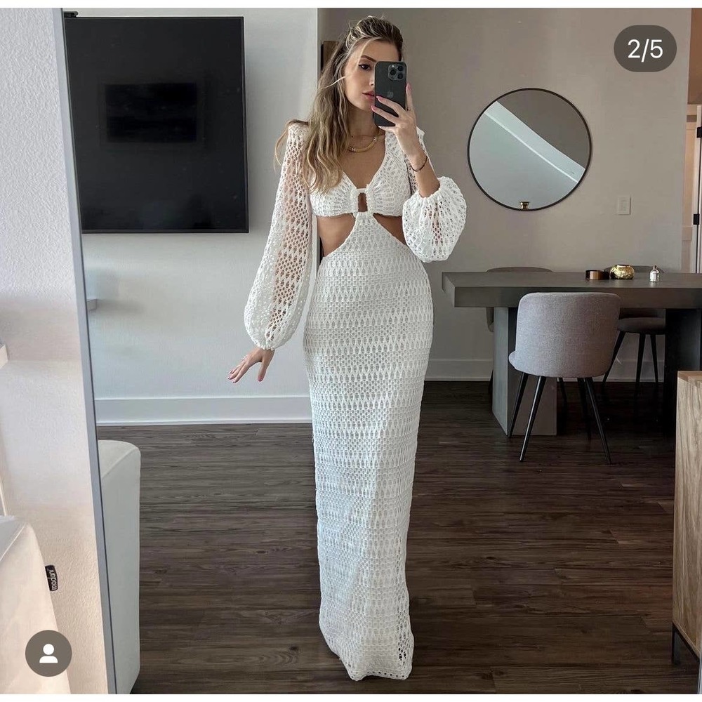 ✖️SOLD✖️PatBo White Crochet Maxi Dress - Picture 6 of 8